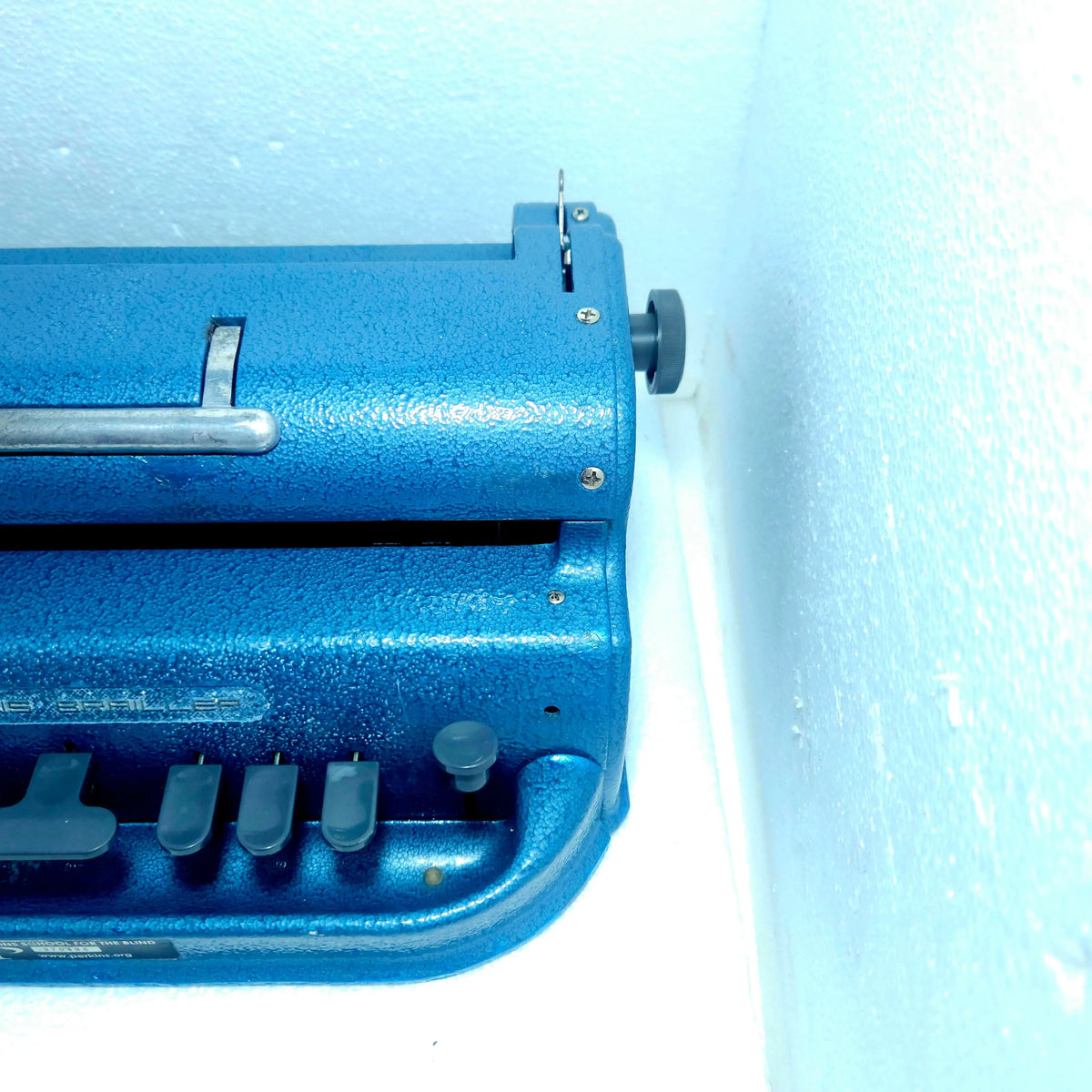 Blue Perkins Braille Manual Typewriter