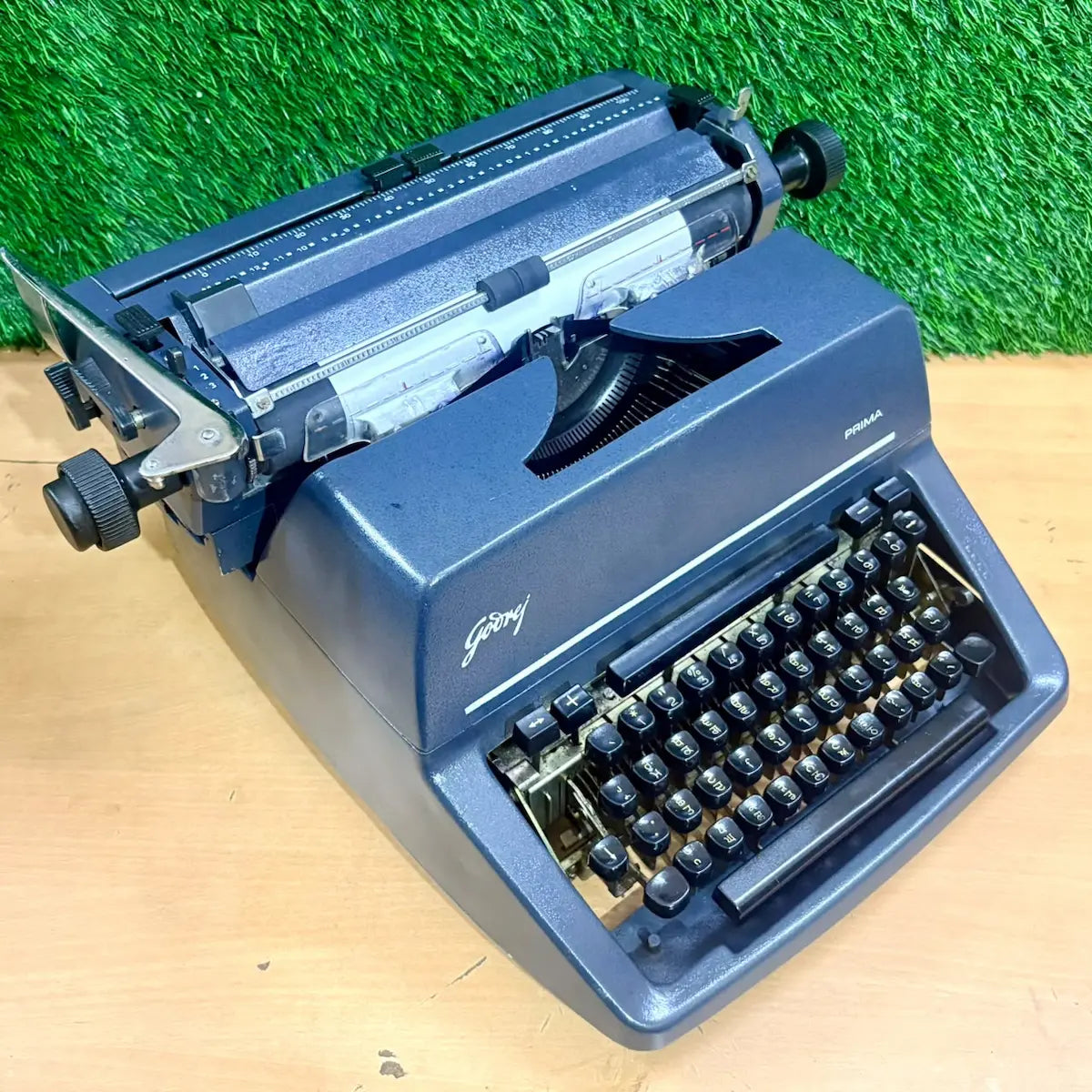 Classic Godrej Prima Punjabi Typewriter for Gurmukhi typing, supplied by a specialist typewriter seller